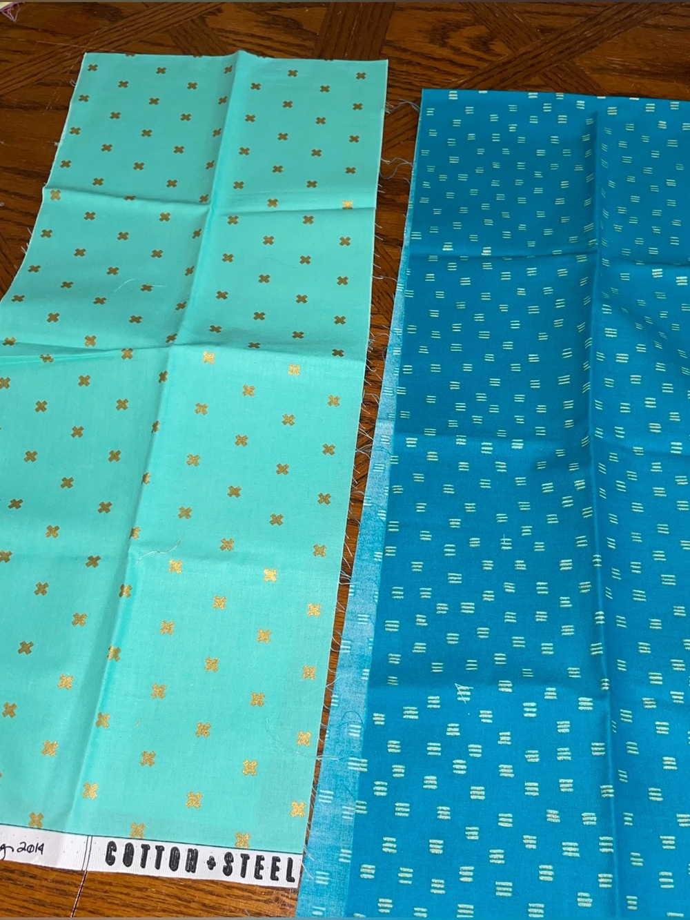 Quilters Cotton 10 Fat Quarters Teal ~ Green Crafts, Sewing, DIY Material - Picture 6 of 10